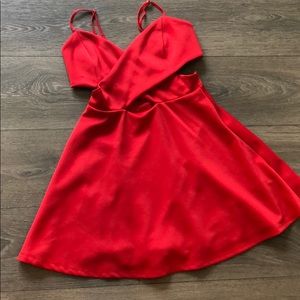 Red mini dress